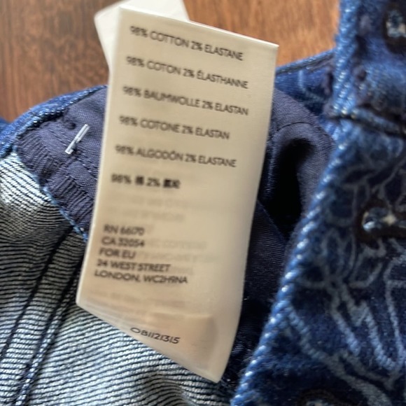 Anthropologie Pilcro Floral-Printed Slim Jeans - denim medium blue Size 27 - Picture 7 of 10